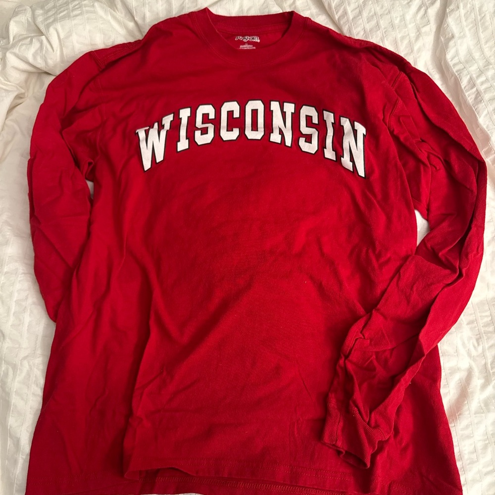Jansport Red Long Sleeve Wisconsin Tee